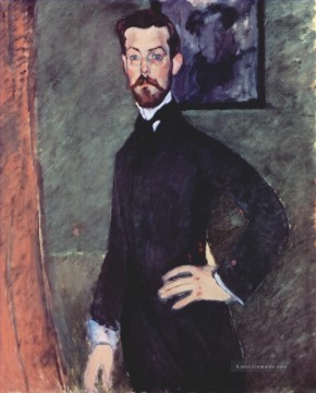  hintergrund - Porträt von Paul Alexander auf grünem Hintergrund 1909 Amedeo Modigliani